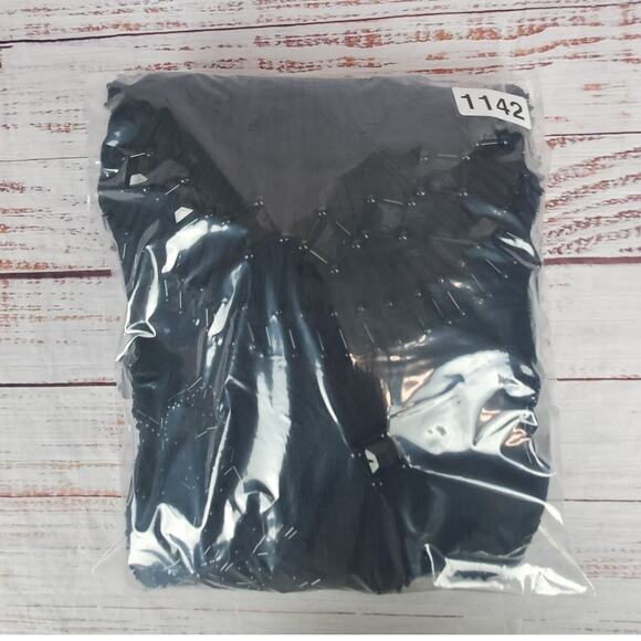 Vintage Deadstock 80's Black Beaded Tunic Sweater Dress M Dark Academia Goth NWT - Picture 8 of 8